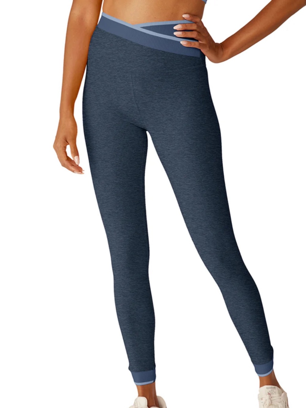 Beyond Yoga Spacedye High-Rise Midi Leggings in Heather Navy